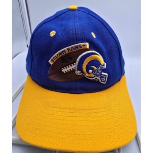 Vintage 90s St Louis Rams NFL Football Cap Snapback Royal Blue Yellow Adjustable